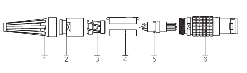 Kamera-Verbindungs-Kabel 2 Pin Lemo zu 2 Pin Lemo für einen Teradek-Bolzen