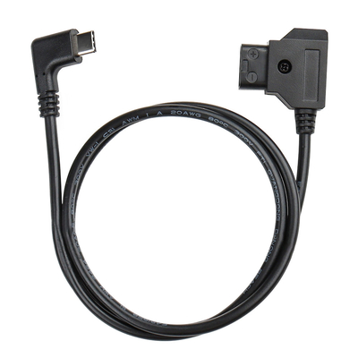 D Tipp Männlich auf USB Typ C Rechtswinkelkamera-Stromkabel für V-Sperrbatterie